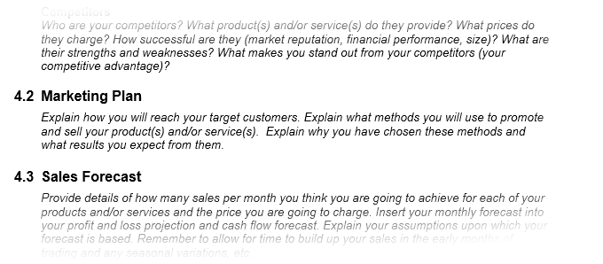 business plan template wenta